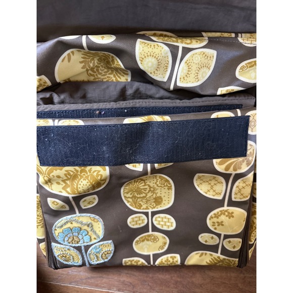 Petunia Pickle Bottom Boxy Diaper Bag Tote Convertible Brown Floral Print Padded - Picture 10 of 12